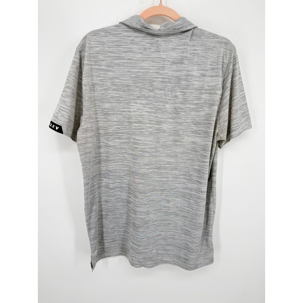 Oakley Polo Shirt Mens Large Grey Space Dye Regular Fit Short Sleeve Golf Top - Picture 6 of 8